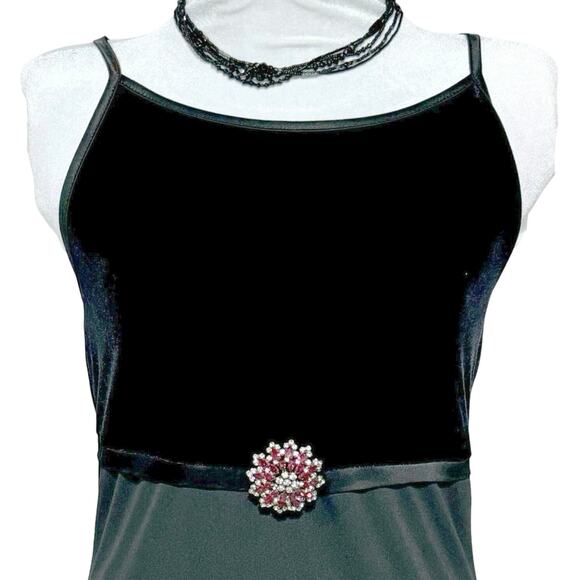 Vintage Velvet & Chiffon Empire Waist Slipdress Black M/L Byer Too! Whimsygoth‎ - Picture 1 of 10